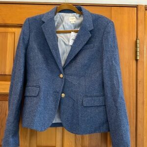 JCrew Size 14 blue tweed Blazer. Never Worn